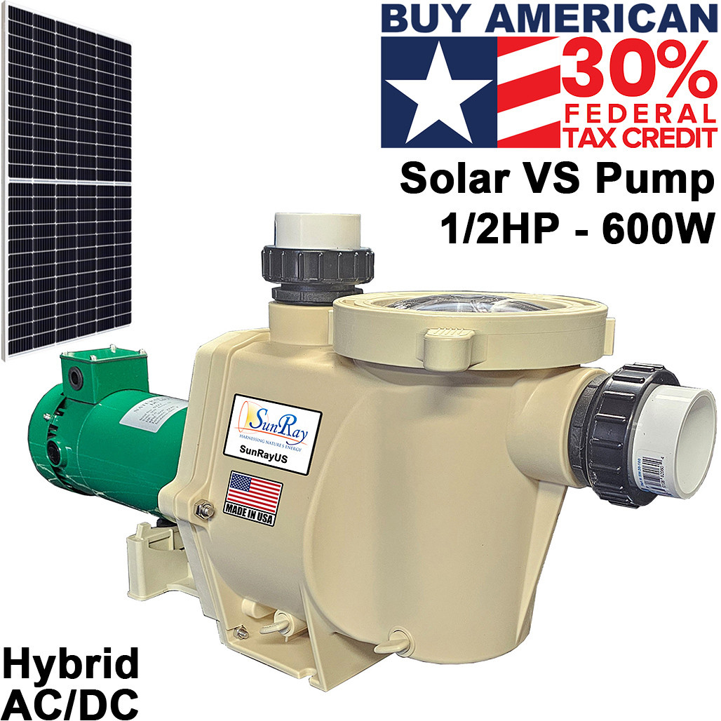 SunRay 1/2 HP hybrid AC/DC pool pump